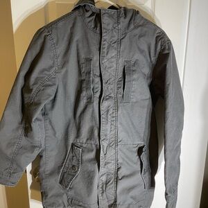 Old Navy Military Jacket Unisex Gray Boys XL Distressed Y2K Street Wear Winter